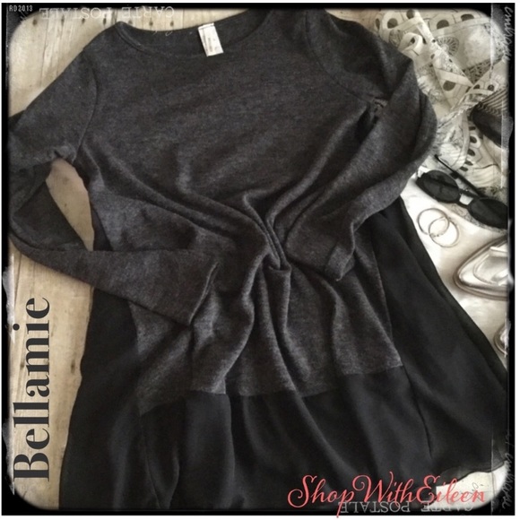 Charcoal Gray w/Black Contrast Trim Tunic - Picture 2 of 8